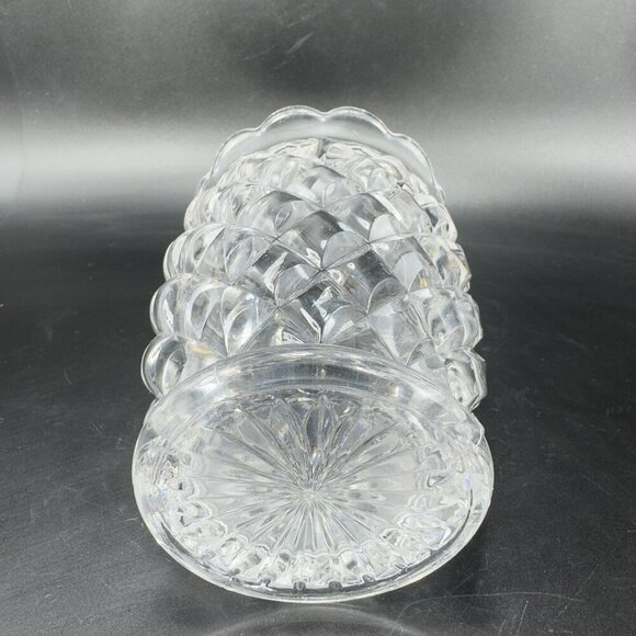 Antique Pineapple Clear Glass Vase Manganese 365nm Green UV Glow Utensil Holder - Picture 11 of 16